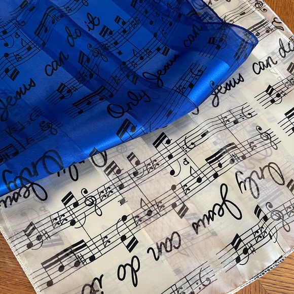 Scarf Scarves Music Notes Only Jesus Can Do It Set of 2 - Picture 5 of 7